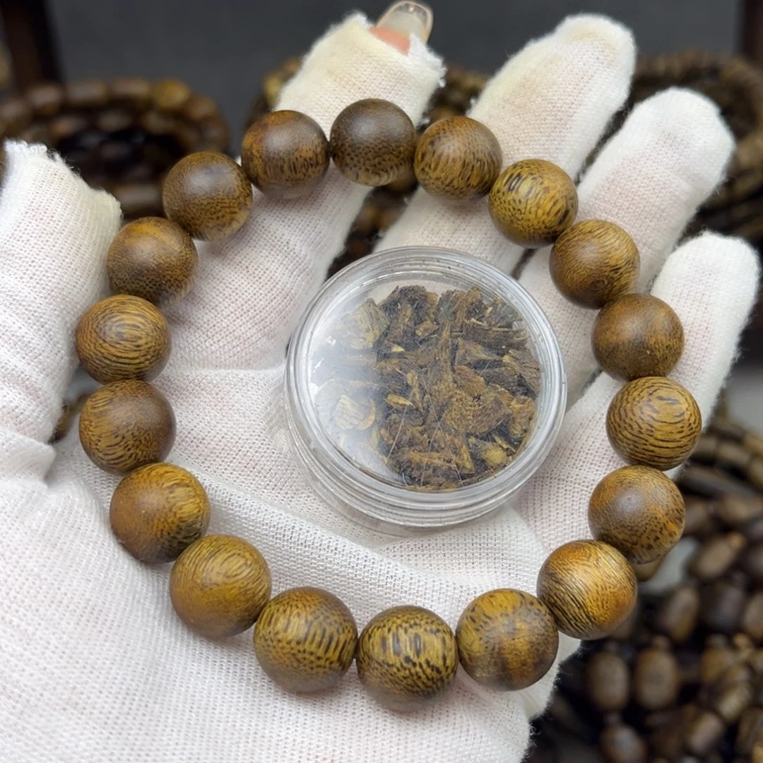 沉香沉香碎屑海南料圆珠1.2/12+