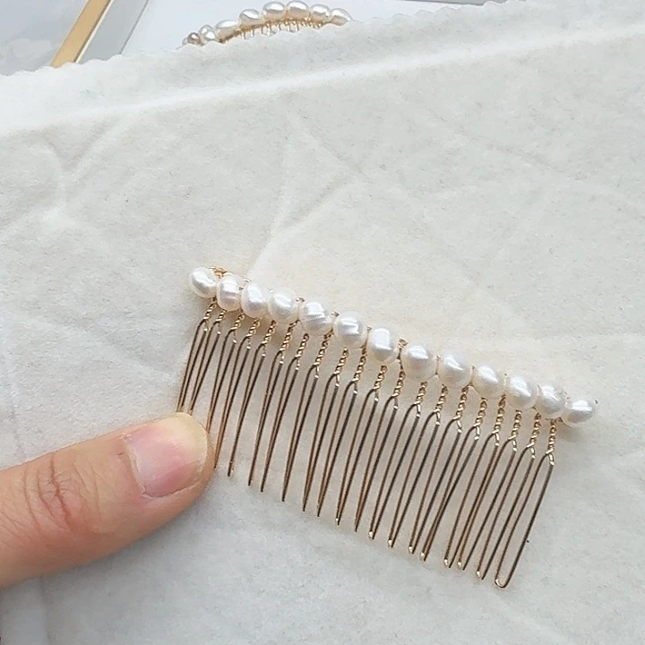 淡水珍珠发饰银S925镶嵌