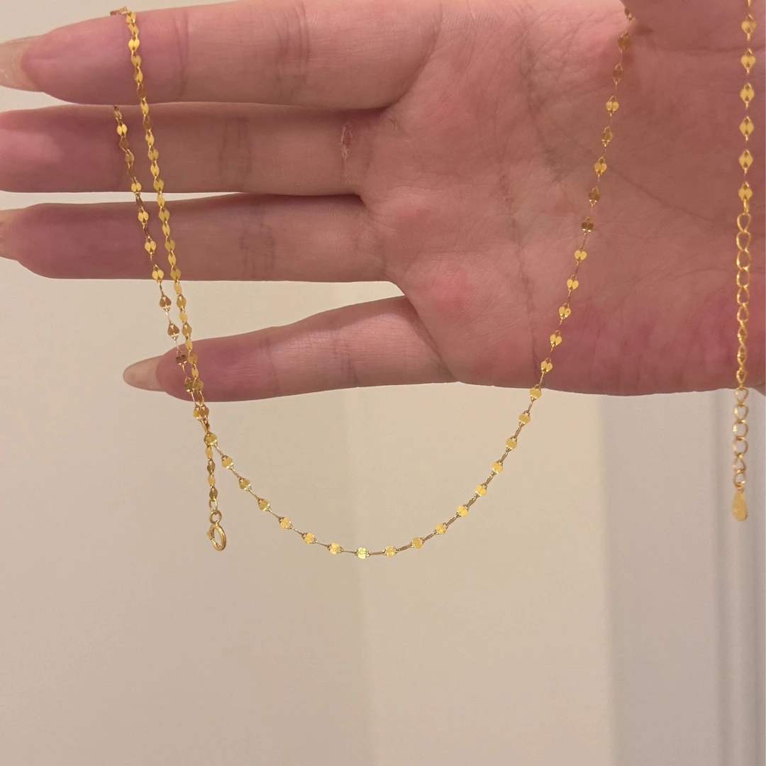 链子925银 银镀金嘴唇链气质长链素款时尚百搭叠戴百搭款极简精致