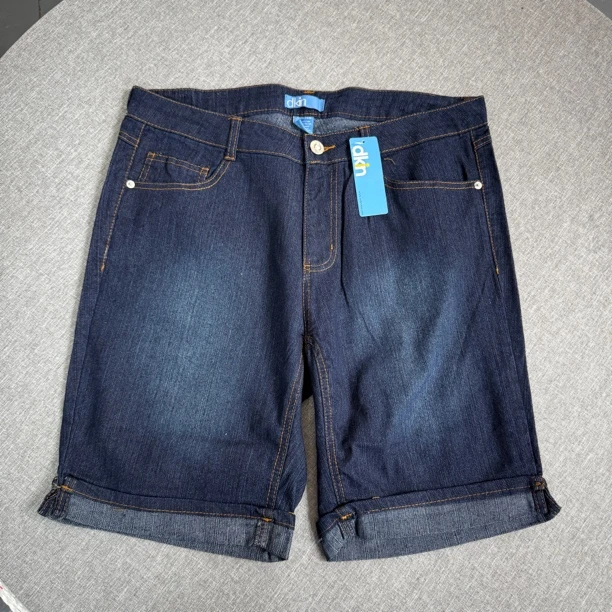 1023夏季新款女士卷边五分休闲牛仔裤