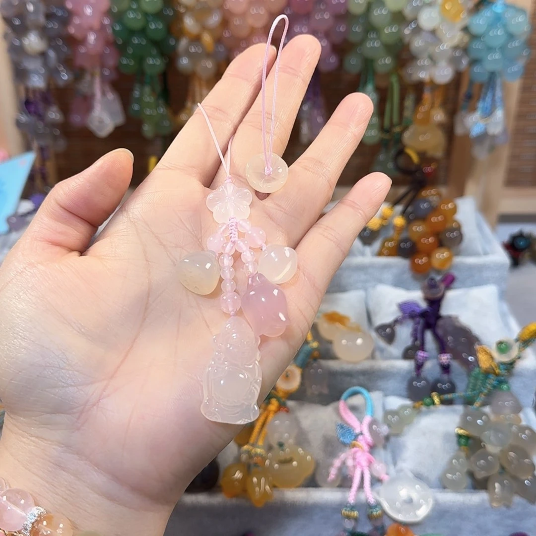 玛瑙/玉髓手机挂件未镶嵌芷****）