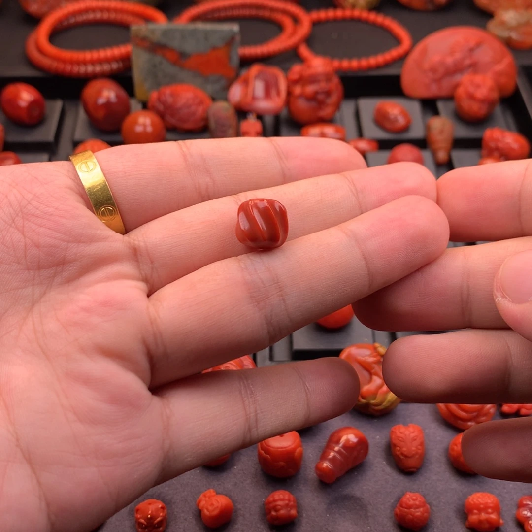 南红玛瑙未镶嵌南红川料原矿转运珠老型11.5mm