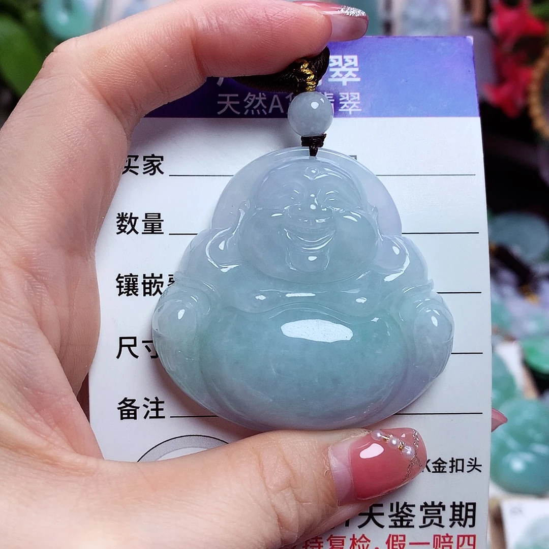 翡翠未镶嵌颈饰佛公28