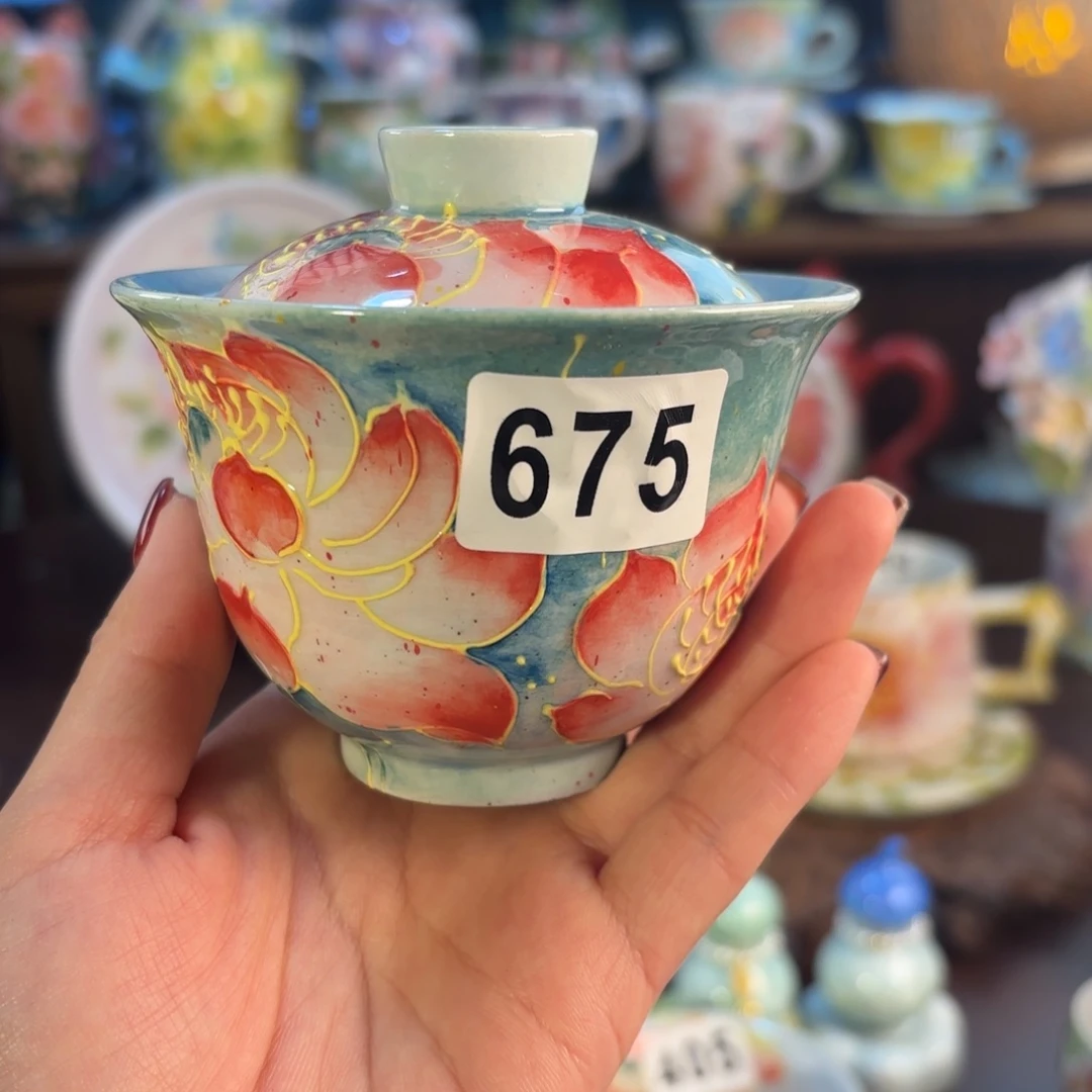 景德镇手绘高温釉下彩陶瓷茶具