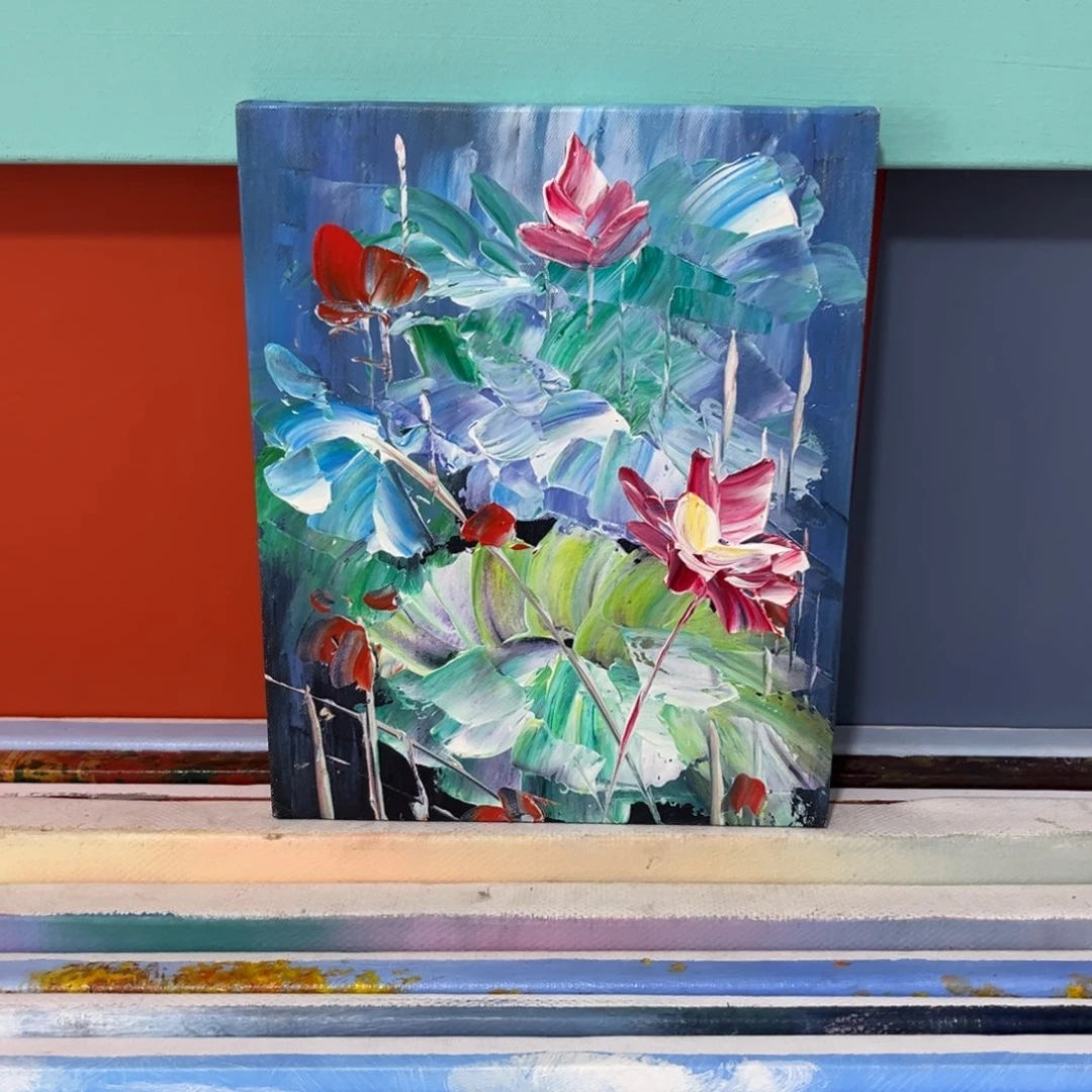 手工手绘精品油画20+25厘米内框
