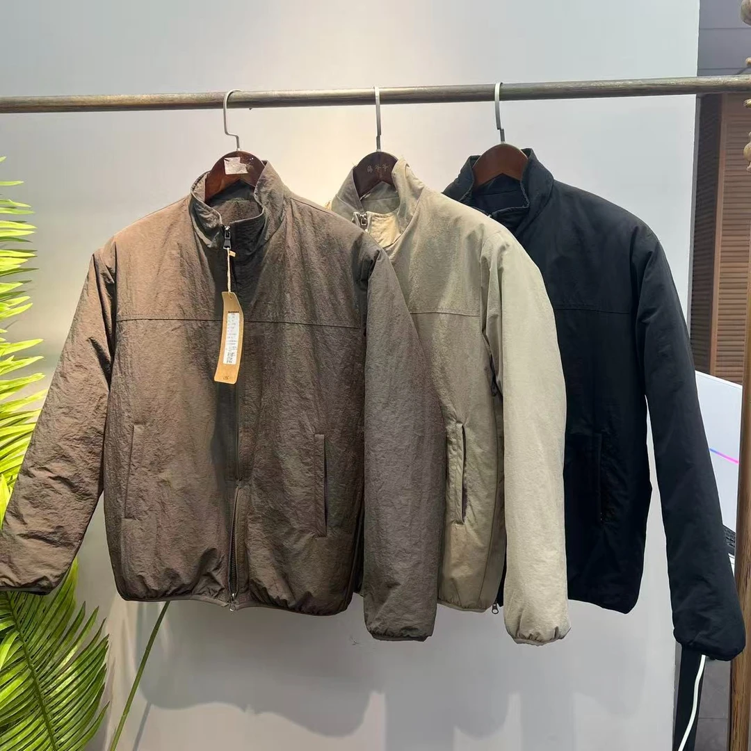 日系风纯色百搭立领短款休闲棉服秋冬蓬松保暖防泼水外套Y5T2393