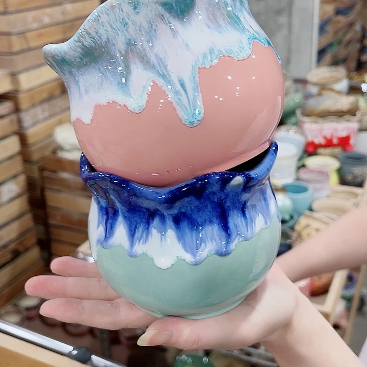 有孔，凑10元包邮陶瓷花盆发货！