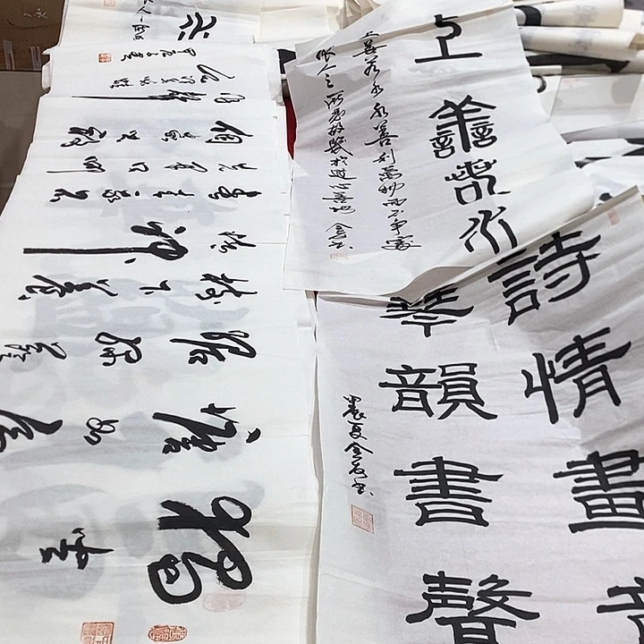 书法真人创作手写作品