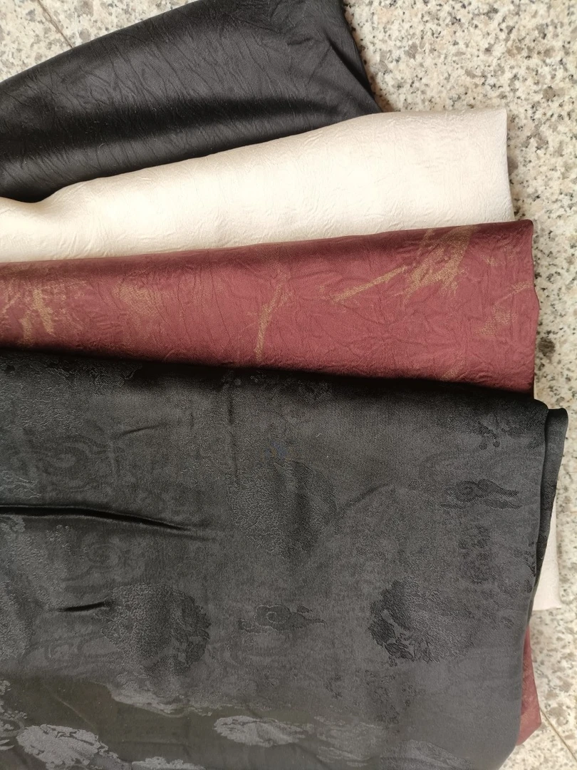 双面缎抓花人丝醋酸缎提花提花缎旗袍连衣裙的布料颜中式国风款