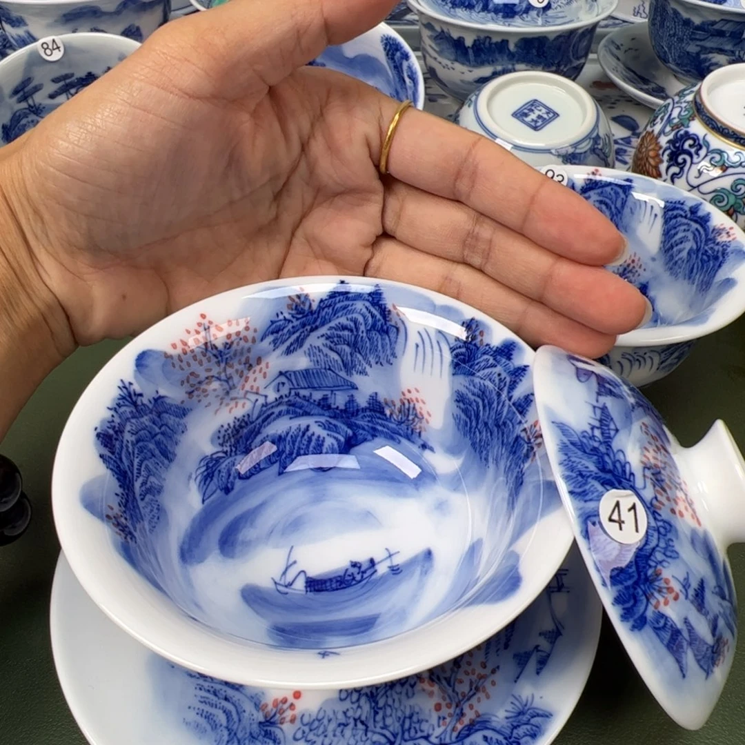 陶瓷景德镇纯手工纯手绘茶具木木42