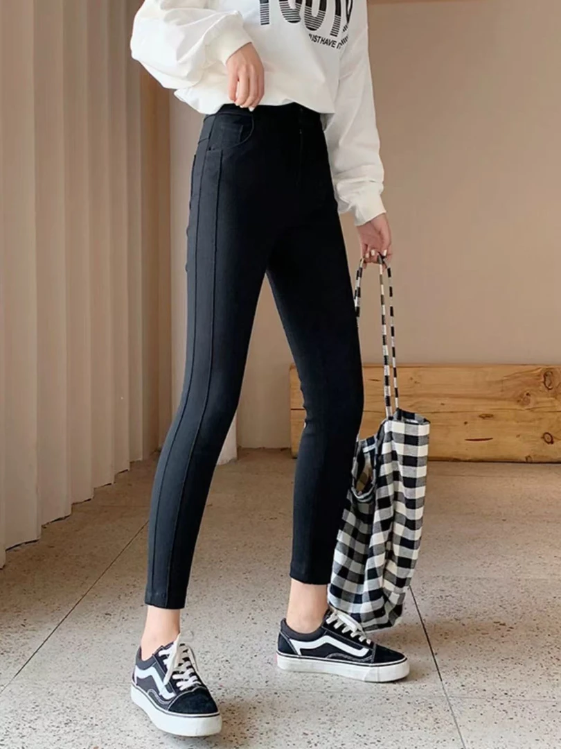7933 2025新款打底裤女秋冬高腰弹力小脚裤外穿女裤春秋