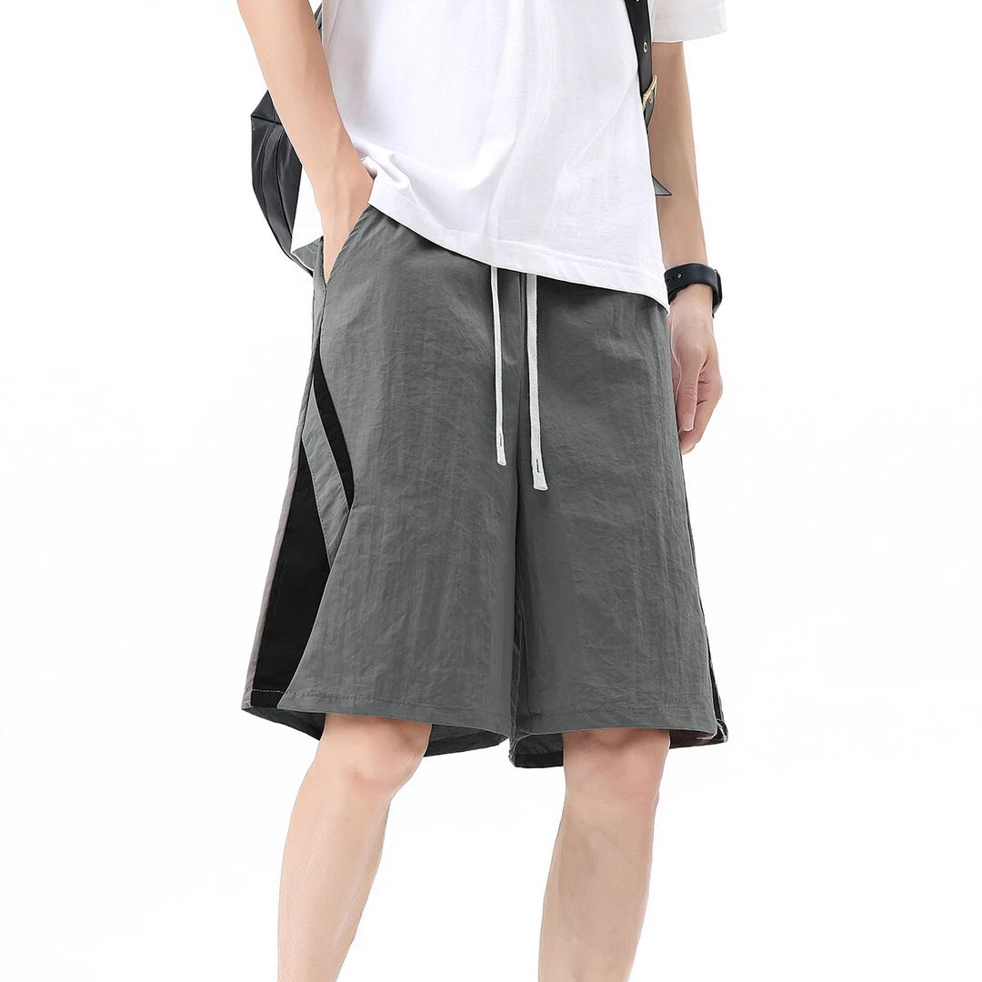 夏季休闲短裤男潮牌冰丝透气速干薄款宽松炸街运动跑步沙滩五分裤