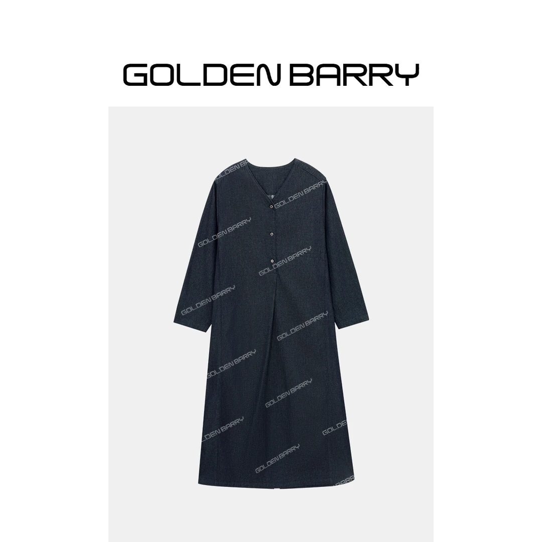 GOLDENBARRY|307116阔版原色牛仔连衣裙