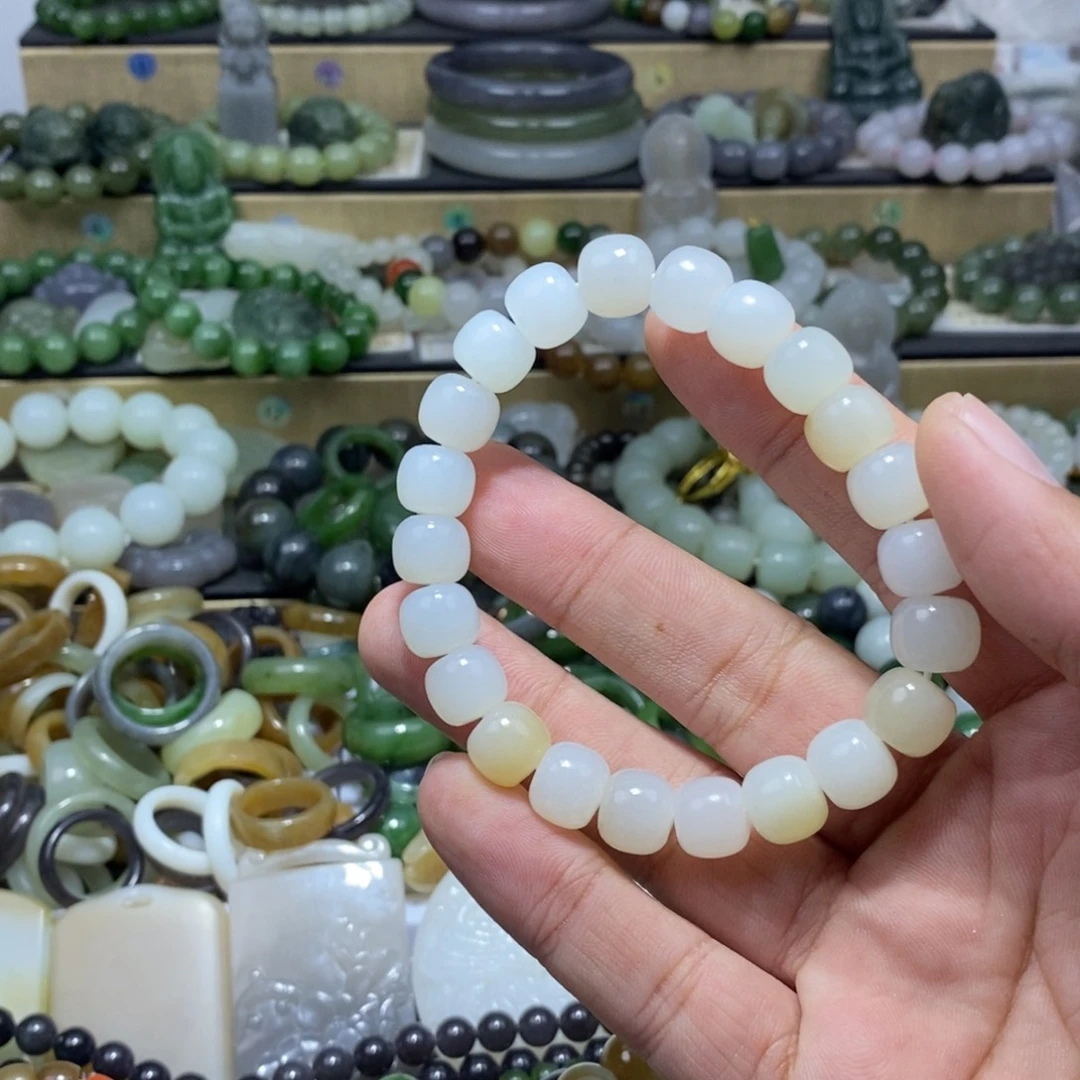 和田玉（糖玉）手链未镶嵌不**话