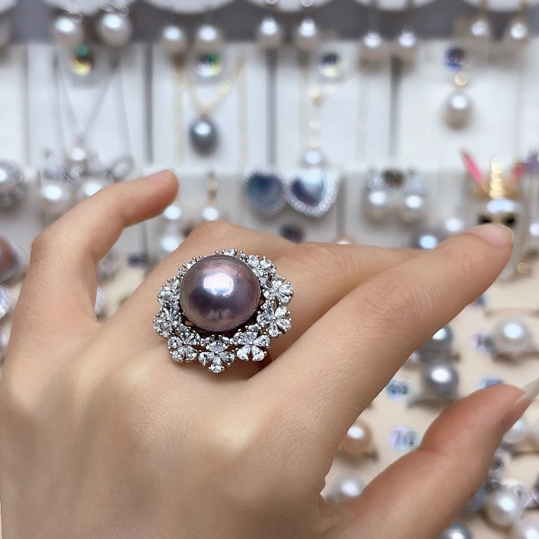 淡水珍珠银S925镶嵌颈饰舒**