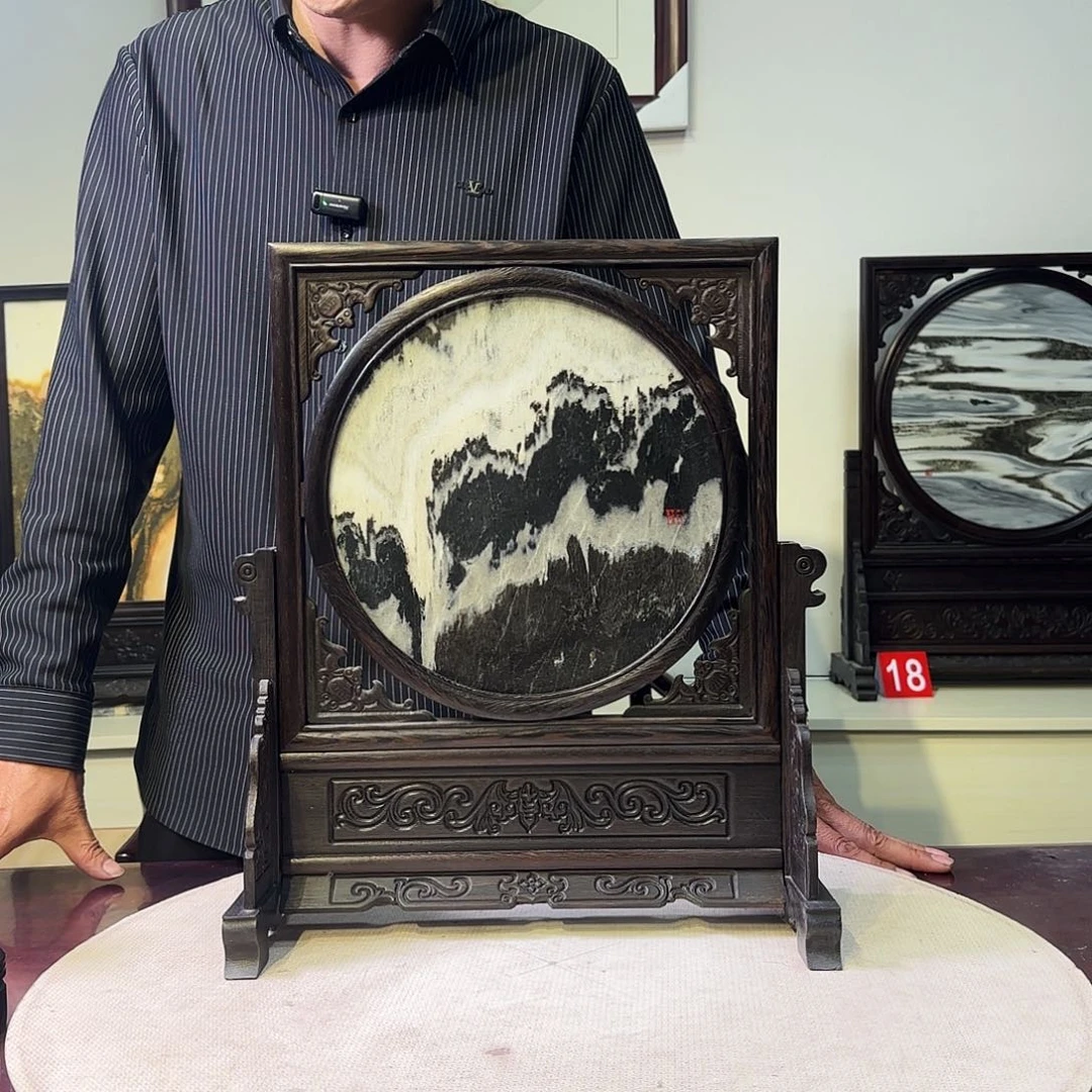 石材天然大理石画屏风36×42