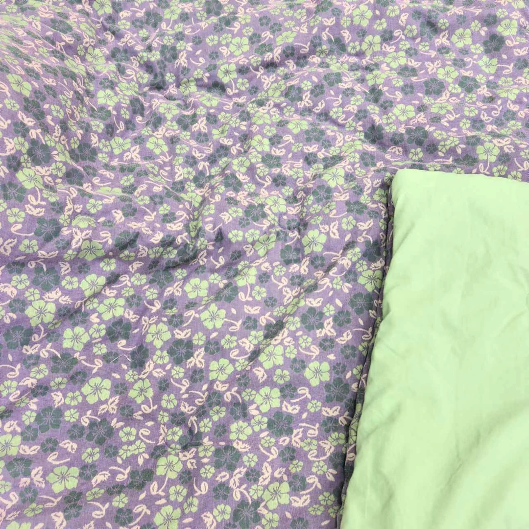 紫色小碎花--120*150纯棉双层纱烤火被被子