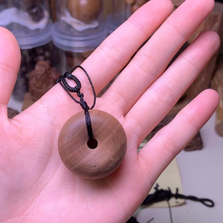 檀香木无事牌檀香小平安扣微瑕