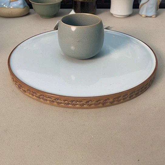 青焱汝瓷仿古龙蛋杯微瑕
