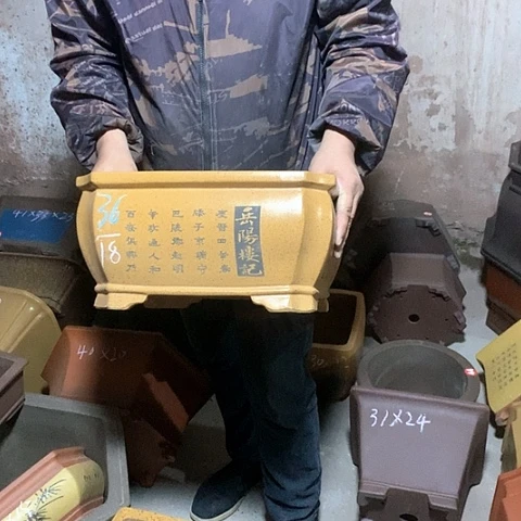 紫砂花盆手工定制