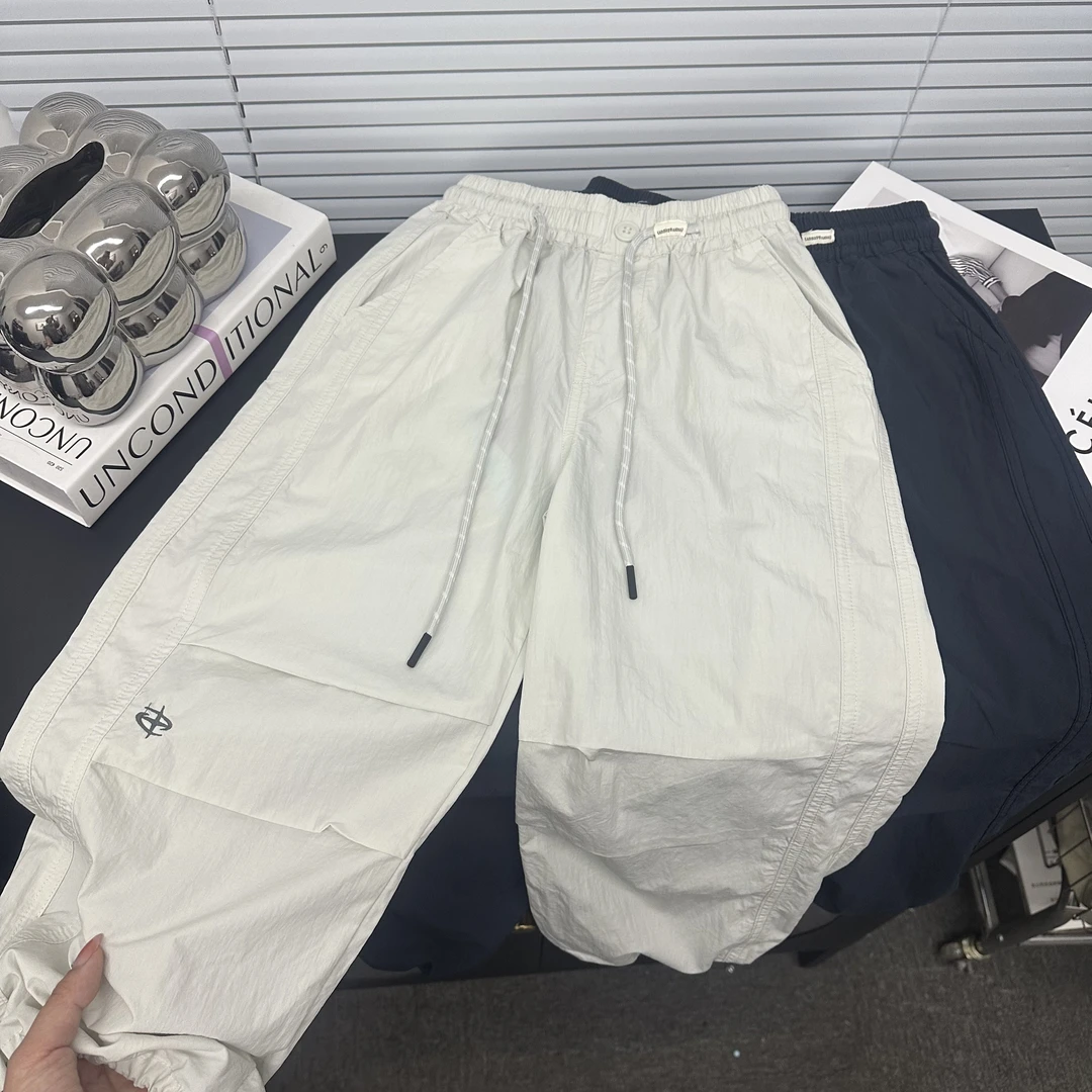 男童速干裤夏季薄款2025时尚儿童纯色休闲裤女童潮流工装裤防蚊裤