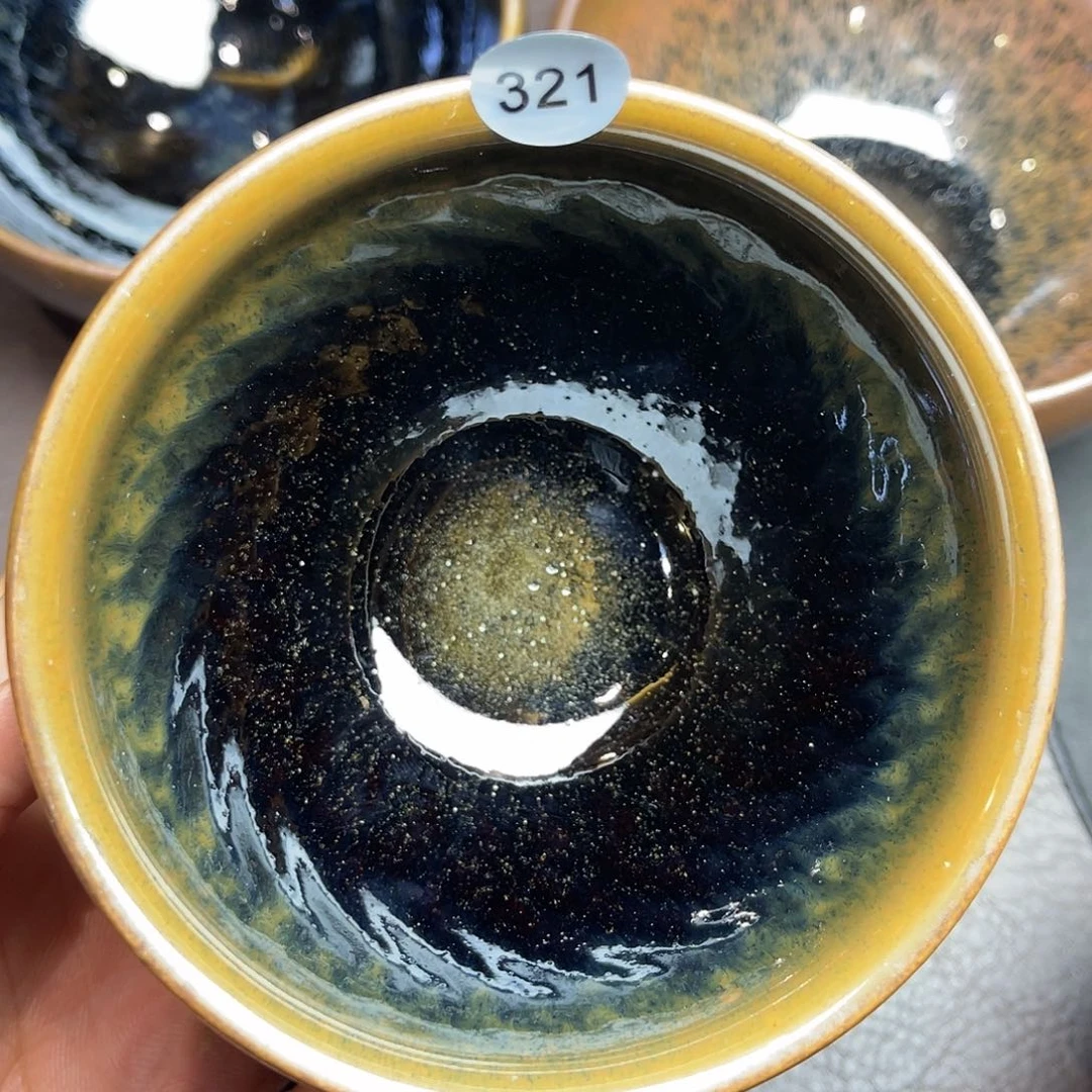 茶盏龙窑柴烧跳刀束口器型8.9口径