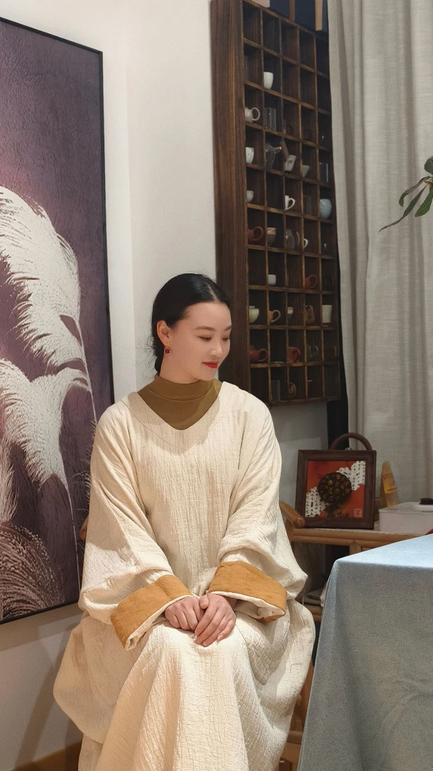 朴时.如故《冥想.禅修》棉麻单层慵懒袍子
