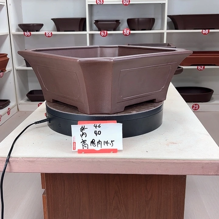 紫砂花盆奎面四方大