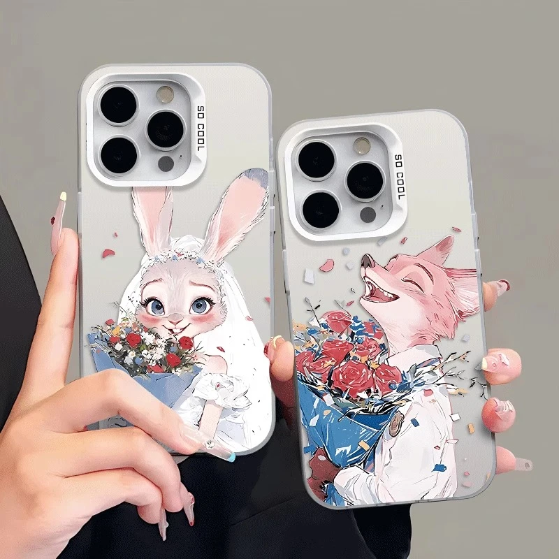 情侣朱迪尼克彩银手机壳适用苹果16新款华为vivo动漫小米oppo