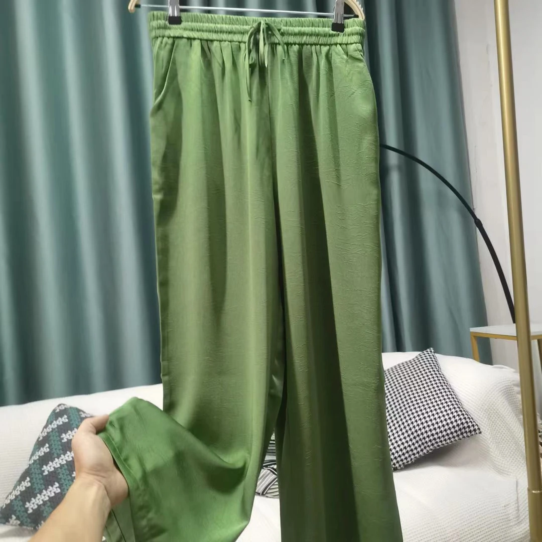 2025新款女休闲春夏秋三季复古国风阔腿中式中国风显瘦裤子K02