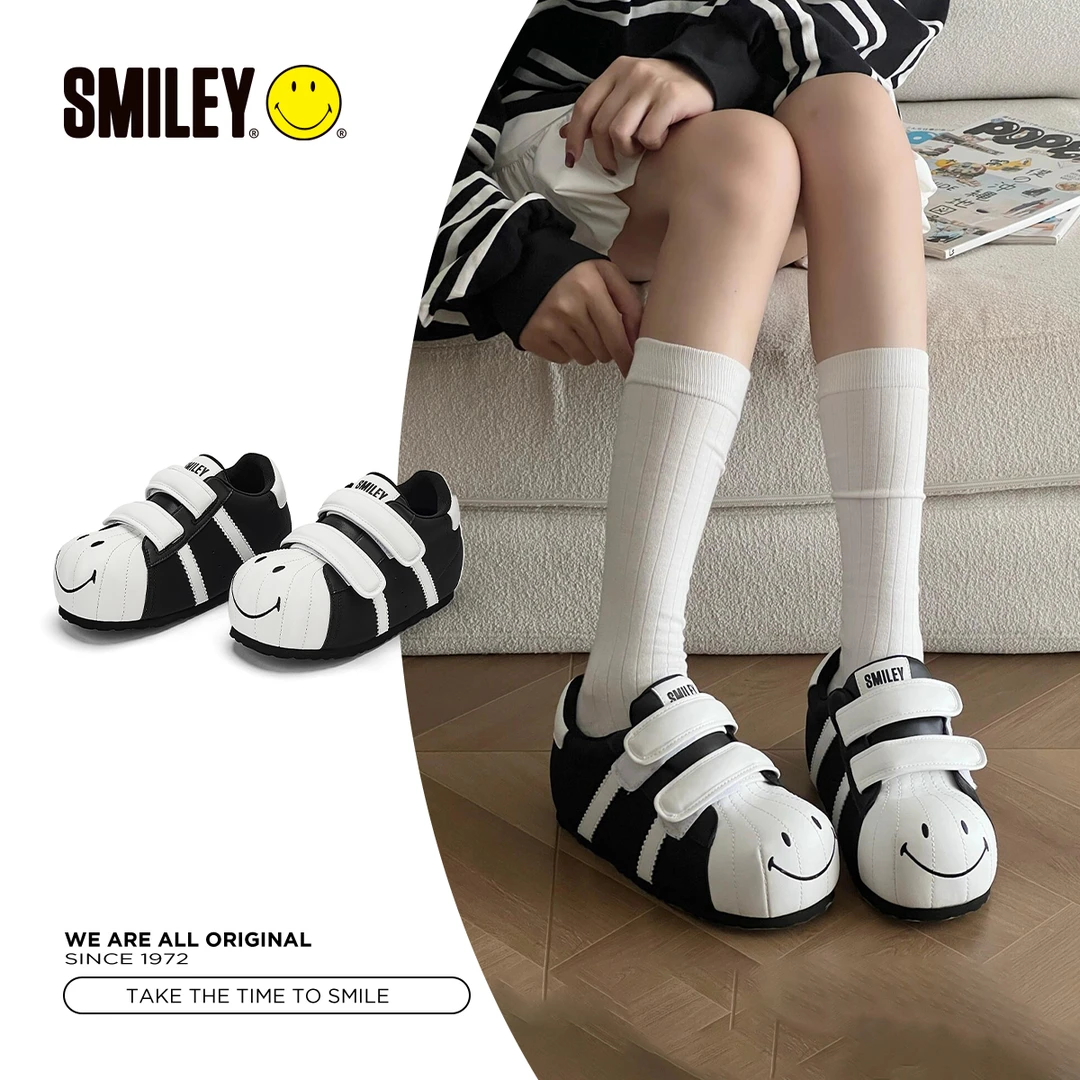 【金子璇同款】SMILEY笑脸四季鞋卡通低帮鞋女生增高面包鞋休闲板鞋