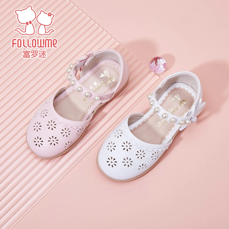 ③~⑤拼款女童半凉鞋-皮鞋夏季新款镂空透气女孩夏季凉鞋