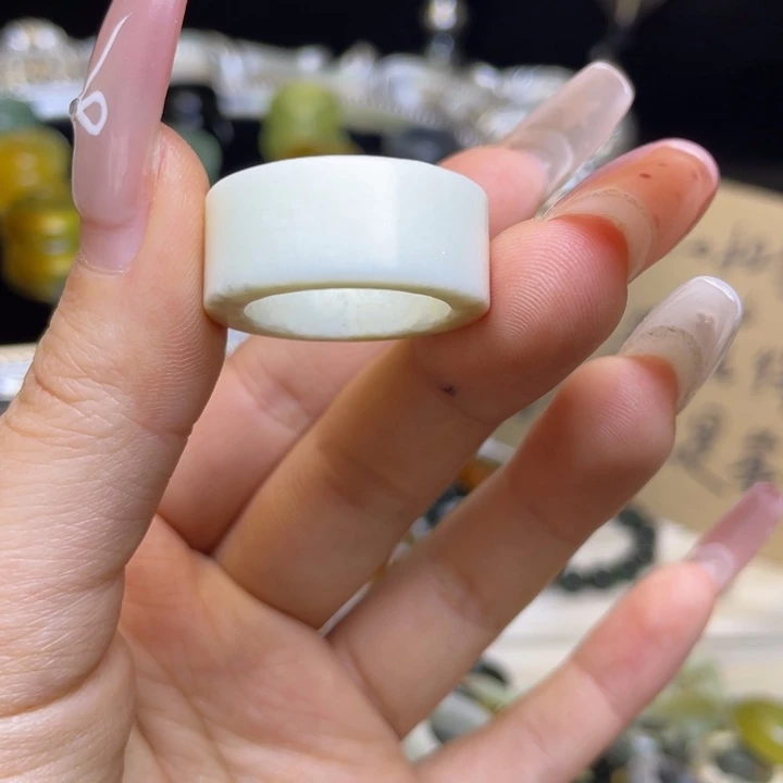 蛇纹石玉合金戒指12-19.3