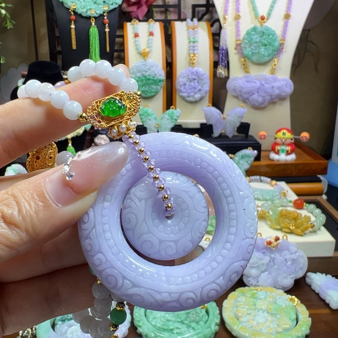翡翠未镶嵌毛衣链子母扣