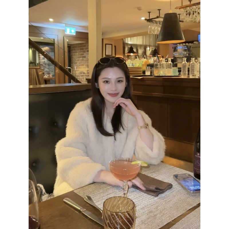 YUYU WANG【暖域】极度奢华~ 稀有水貂皮草+纯手工整貂皮草外套女