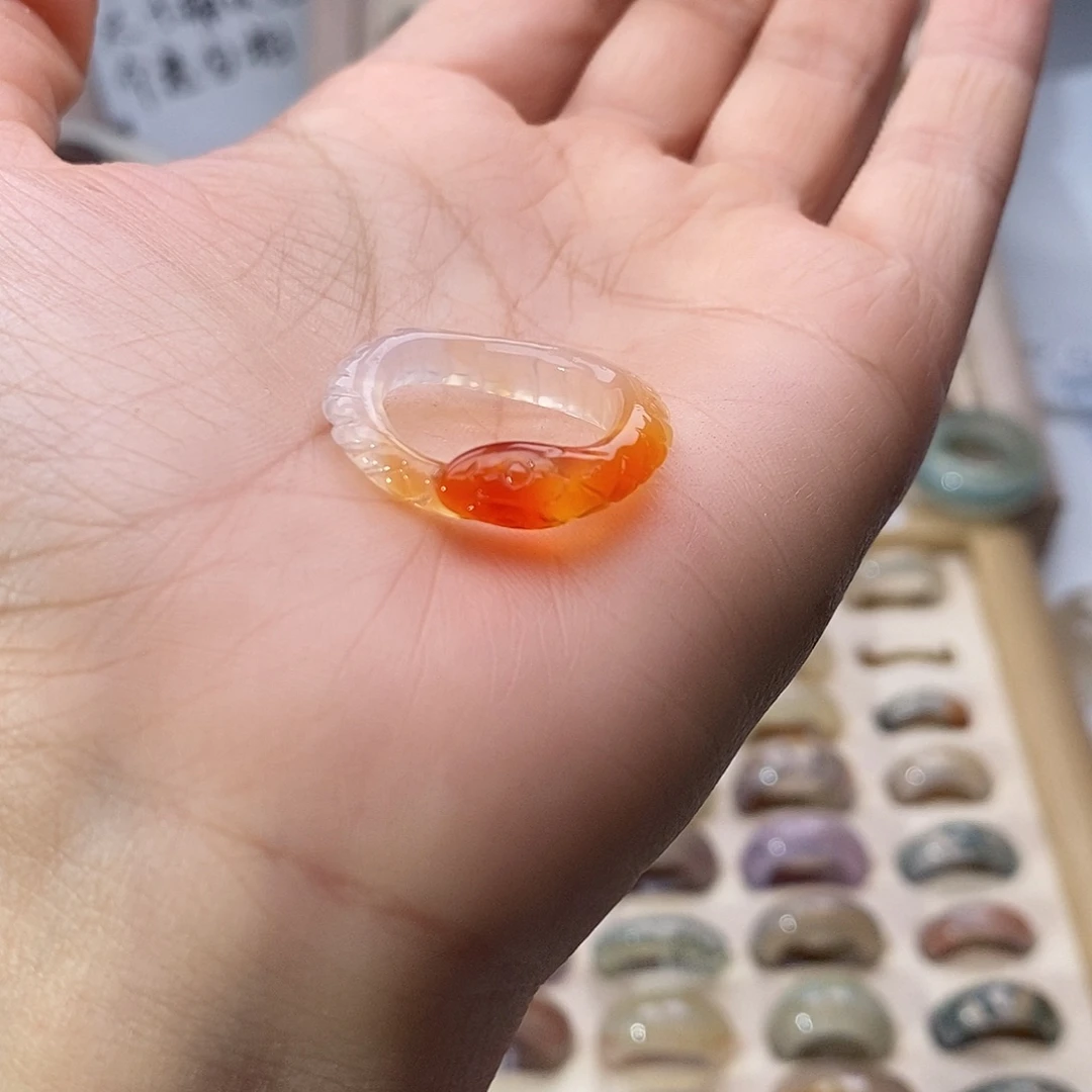 玛瑙/玉髓未镶嵌戒指A 62不退换港15+