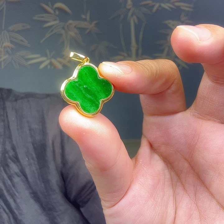 翡翠银S925镶嵌吊坠(不含链)