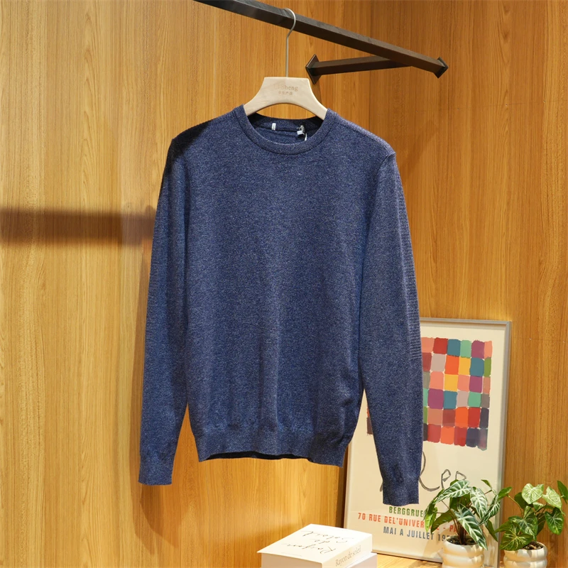 秋季剪标款男士柔软舒适圆领针织衫男简约百搭休闲保暖毛衣1Q004