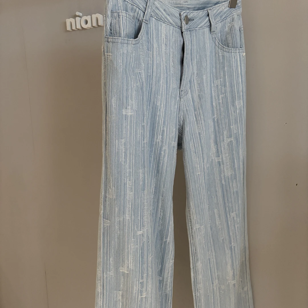 [2025新款]工期6个月的磨破提花牛仔裤yy3101