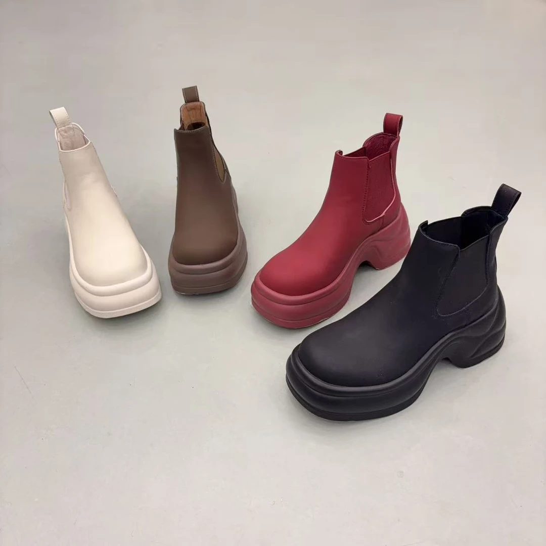 现货A4｜高端真皮羊里垫厚底马丁靴女靴｜标准尺码|9853-2