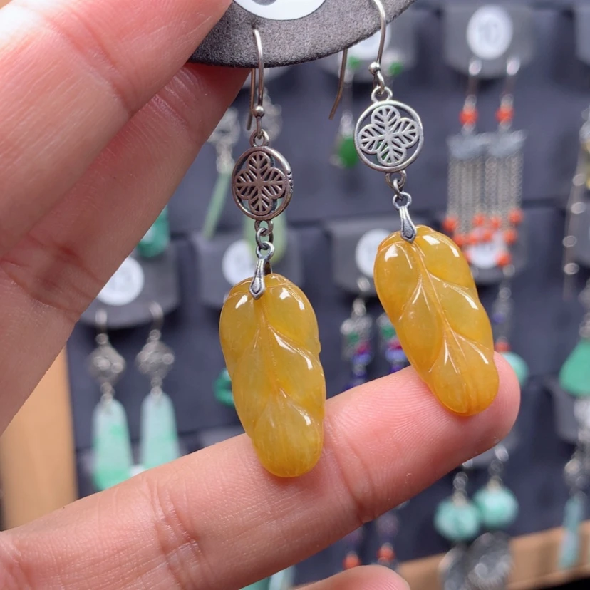 【闪购商品】翡翠银S925镶嵌耳饰