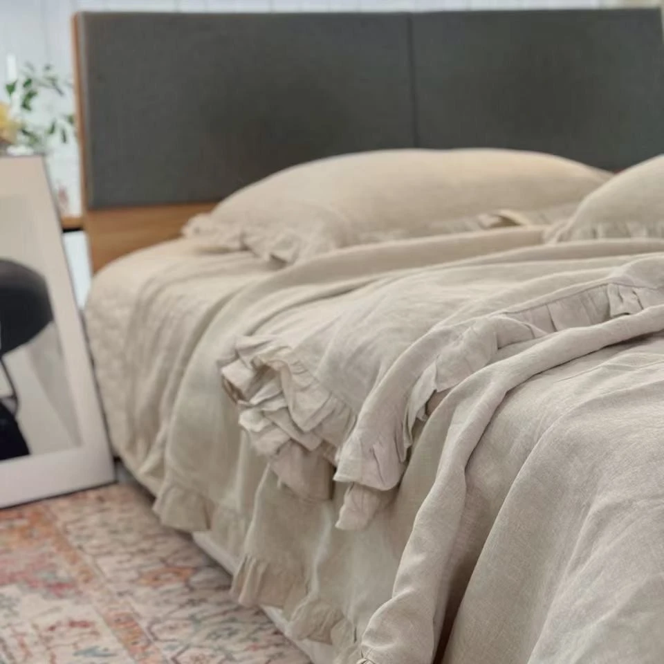 汉麻荷叶花边高货床品四件套