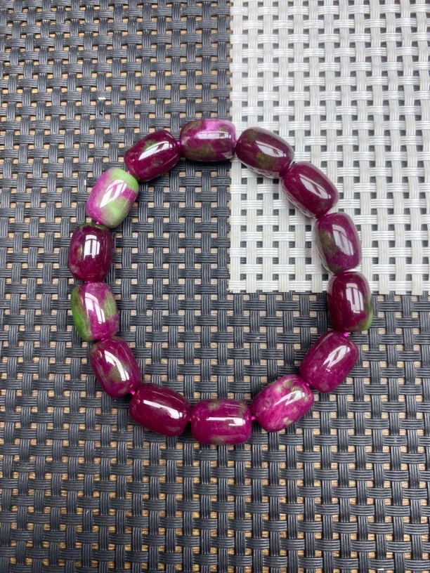 红绿10mm桶珠手串334