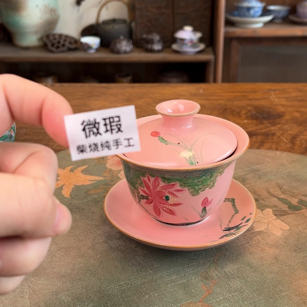 杯柴烧手工手绘陶瓷