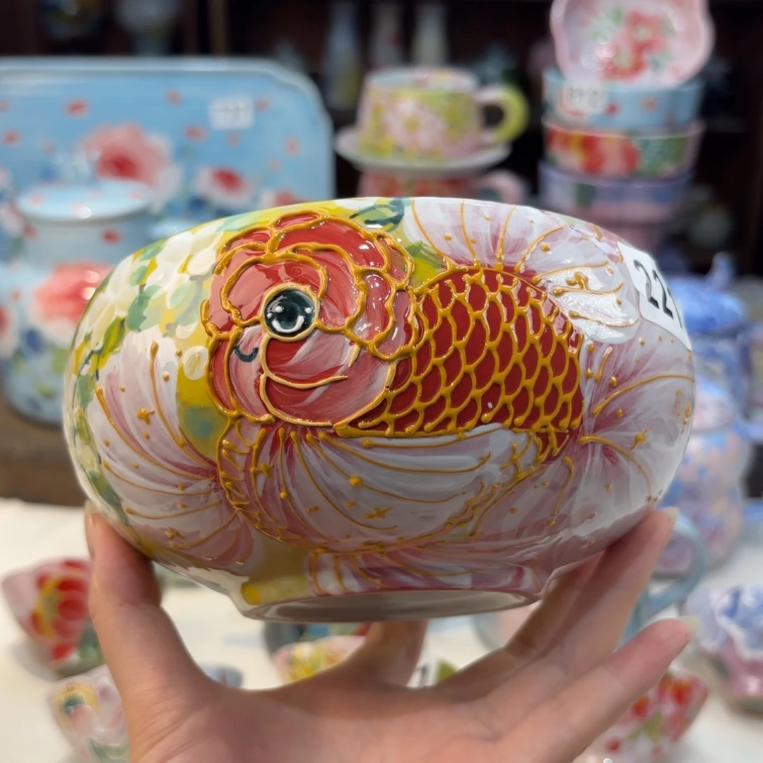 瓷片景德镇手绘高温釉下彩陶瓷茶具