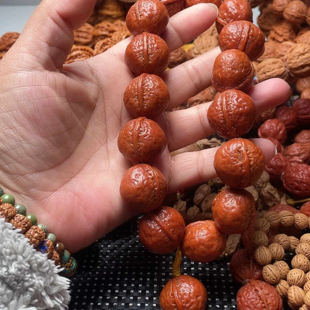 匙***革文玩核桃手串光头元宝