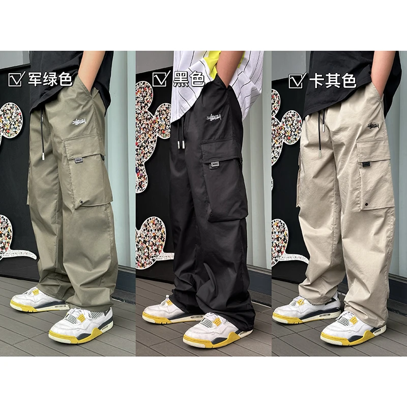 K2979小赖家男童6-12岁夏季工装儿童长裤中大童宽松休闲裤子帅气