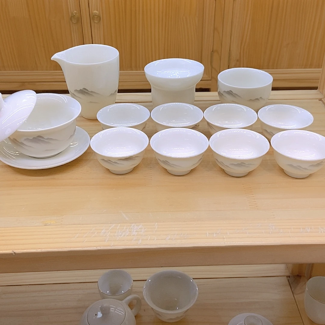 羊脂玉瓷茶具套装