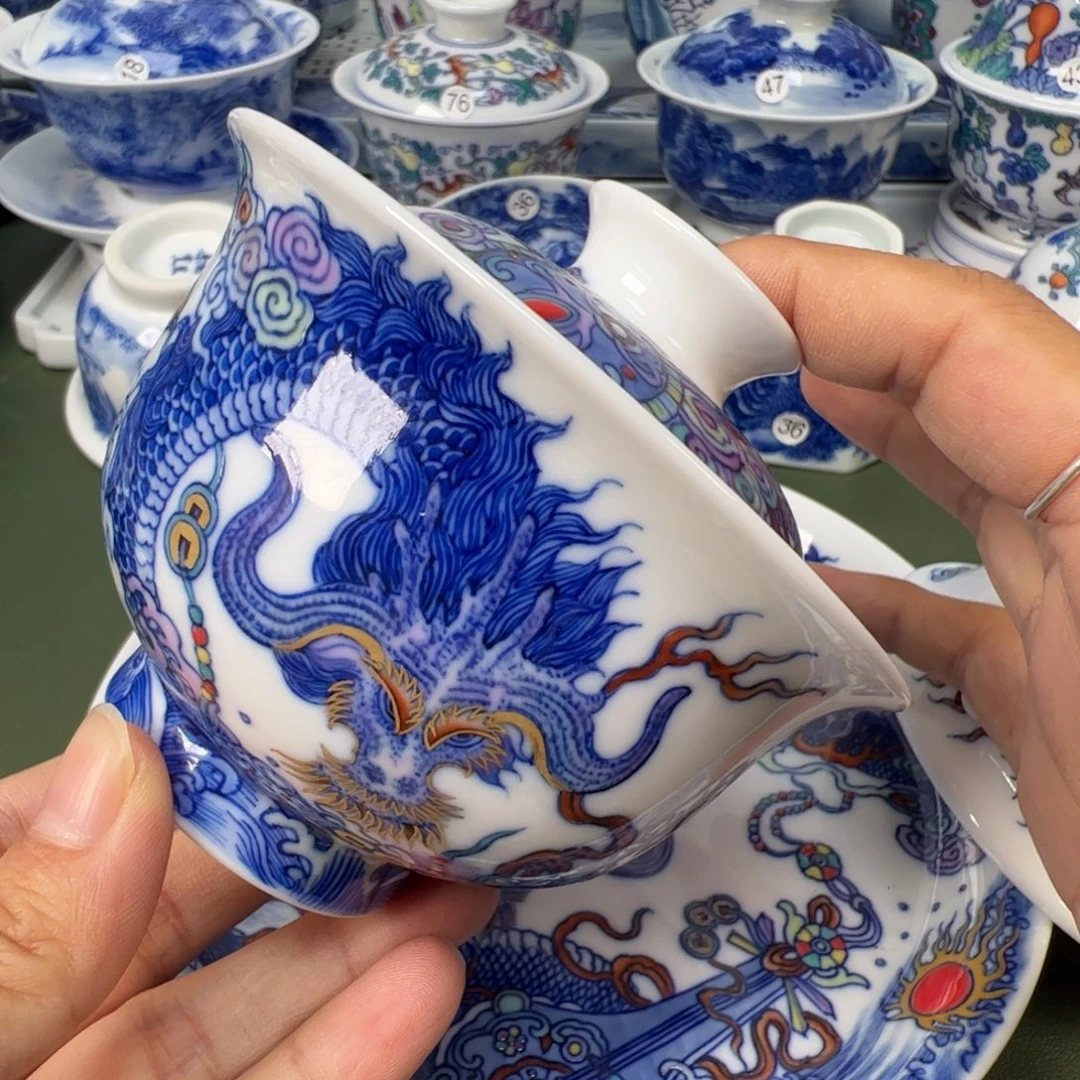 陶瓷景德镇纯手工纯手绘茶具木木78