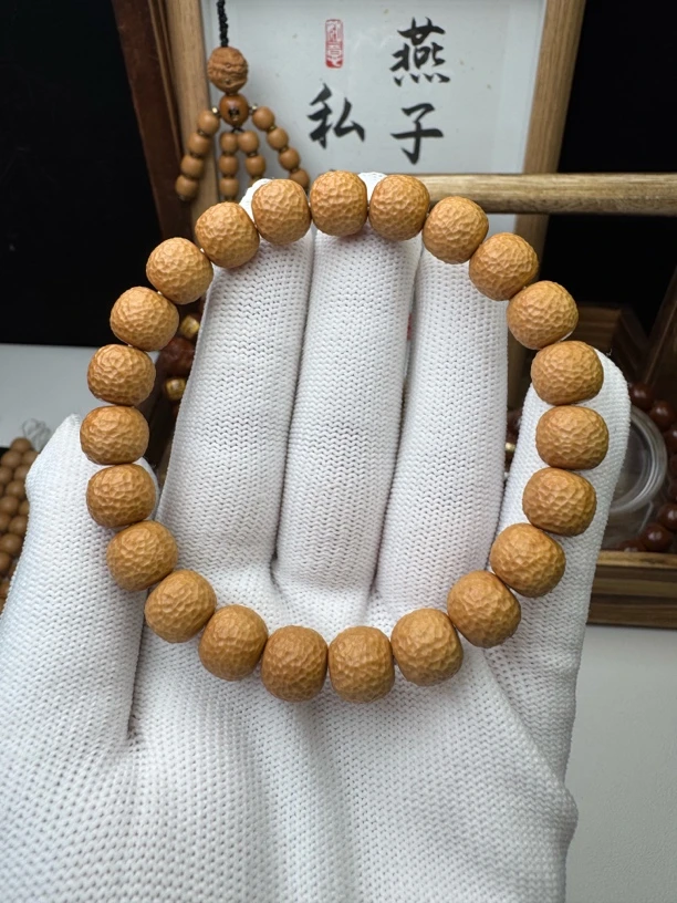【YANZI】荔枝纹 全品精工手工雕刻猴头核桃手串